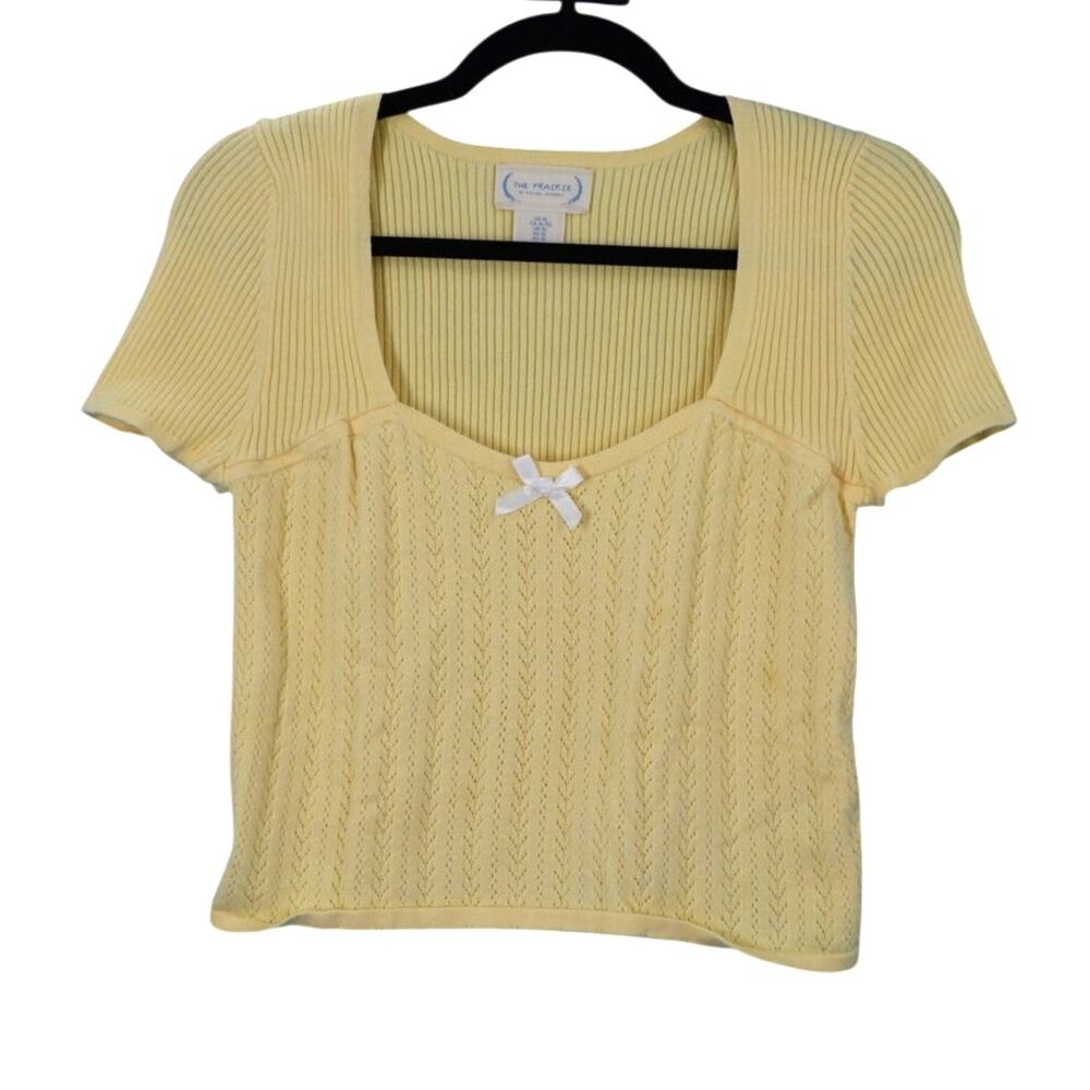 The Praire Size Xl Yellow Knit Blouse